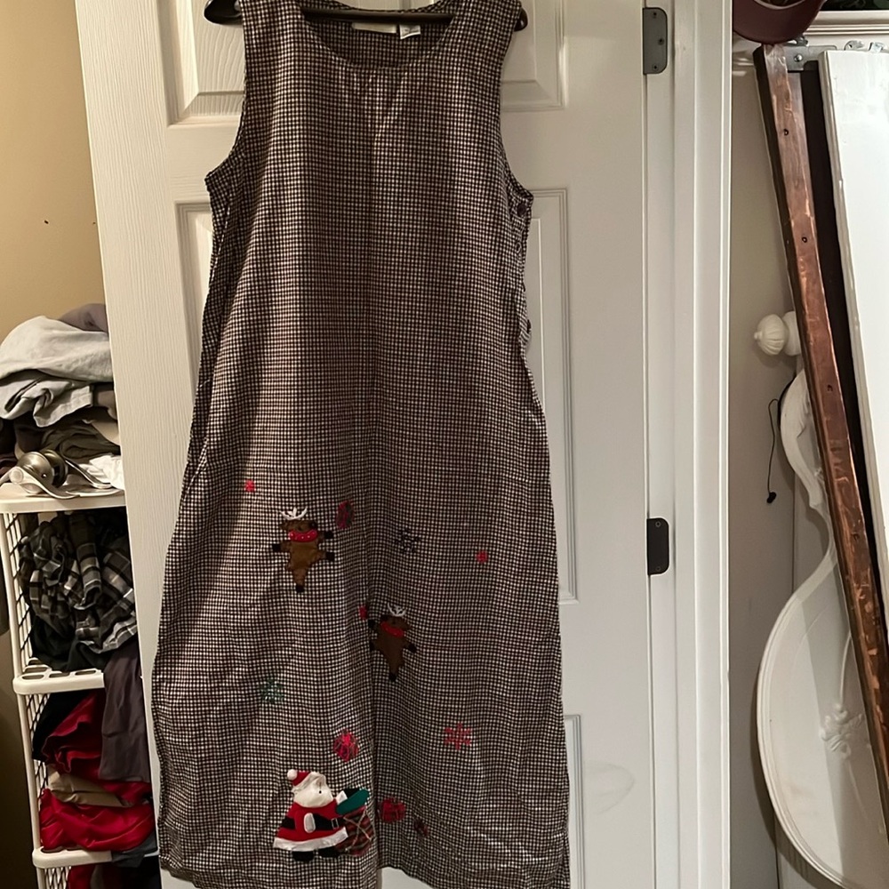 Vintage Christmas Jumper Dress Large Lemon Grass 90’s